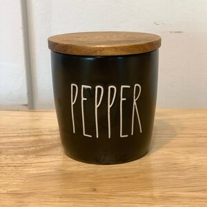 Rae Dunn "Pepper" Cellar with Wooden Lid